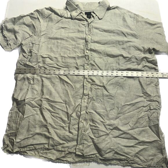 J. Ferrari Casual Button Up Shirt Green Earthy Color 3XLT - Picture 4 of 4